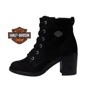 Harley-Davidson Black Ankle Booties with Chunky Heel